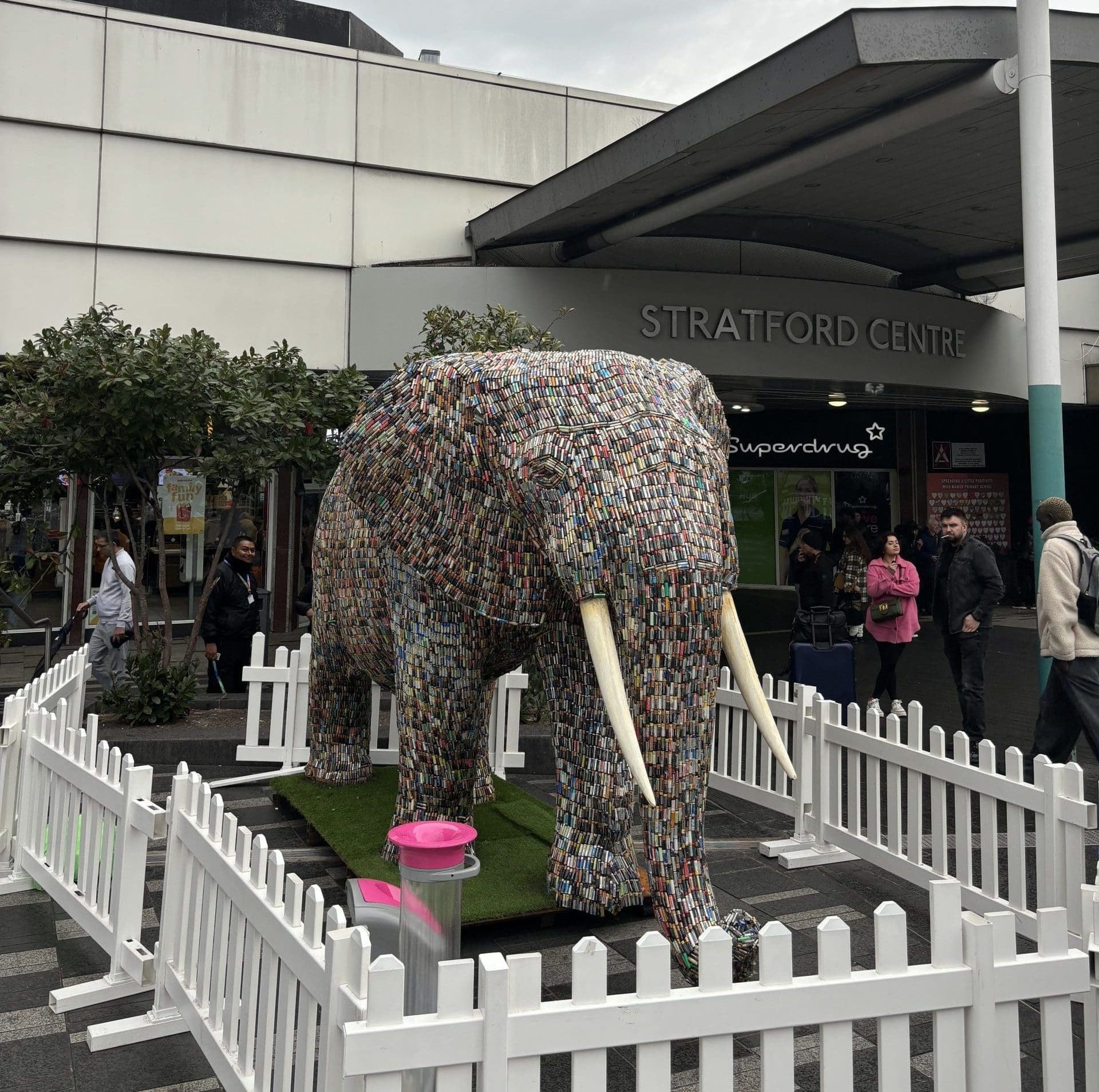 East London Waste Authority and Wastecare Host Jumbo the Battery Elephant in East London Shopping Centres